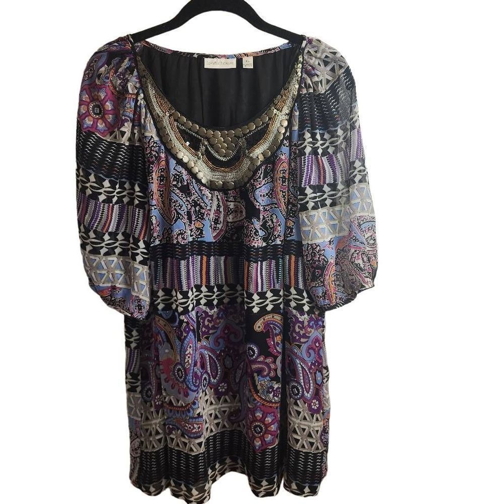 John Paul Richard Boho Multi Print Top Size XL